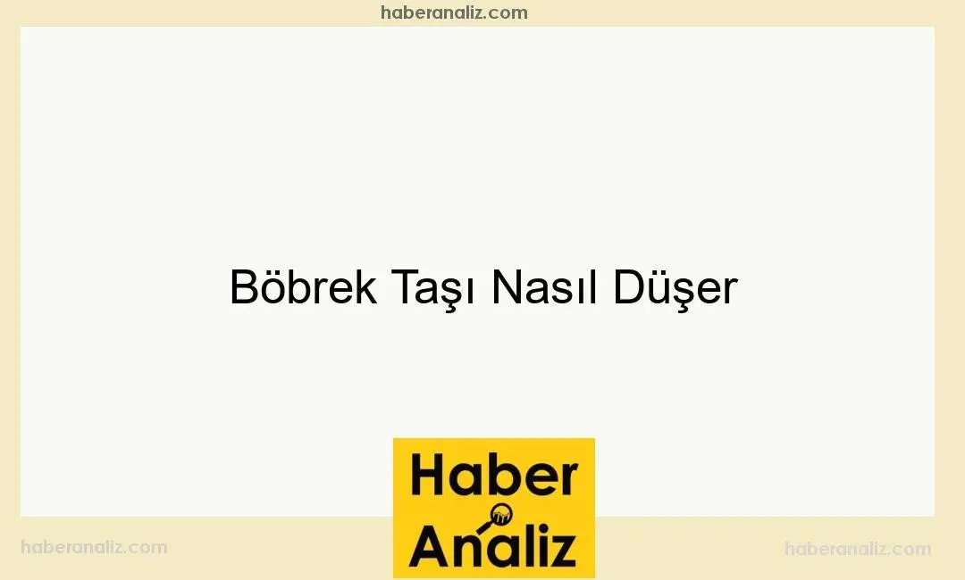 Böbrek Taşı Nasıl Düşer