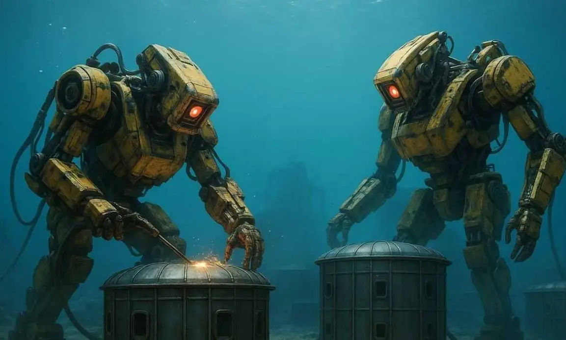 İnanılmaz Proje: Dev Robotlar, Okyanusun Derin Karanlığına Metal Bir 'Yerleşim' İnşa Ediyor