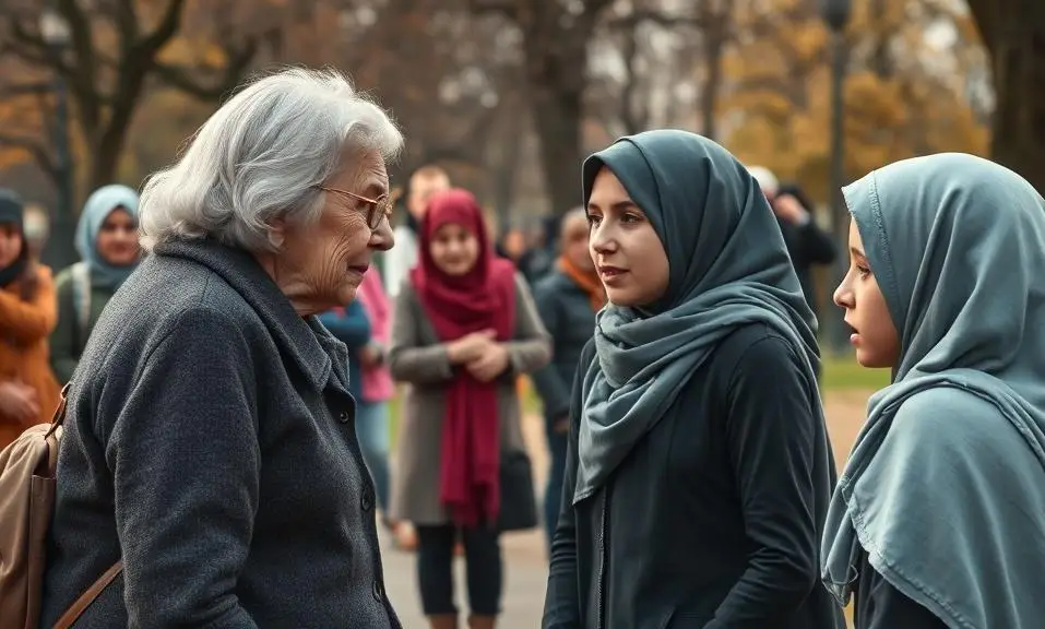 Almanya'da yaşlı kadın 14 yaşındaki başörtülü kız çocuklarına ırkçı saldırıda bulundu