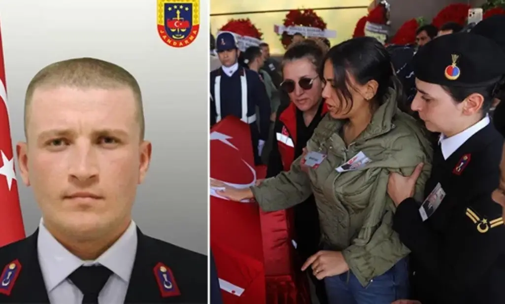 Trafik kazasında şehit olan jandarma astsubay Hakkı Eryılmaz Manisa'da toprağa verildi
